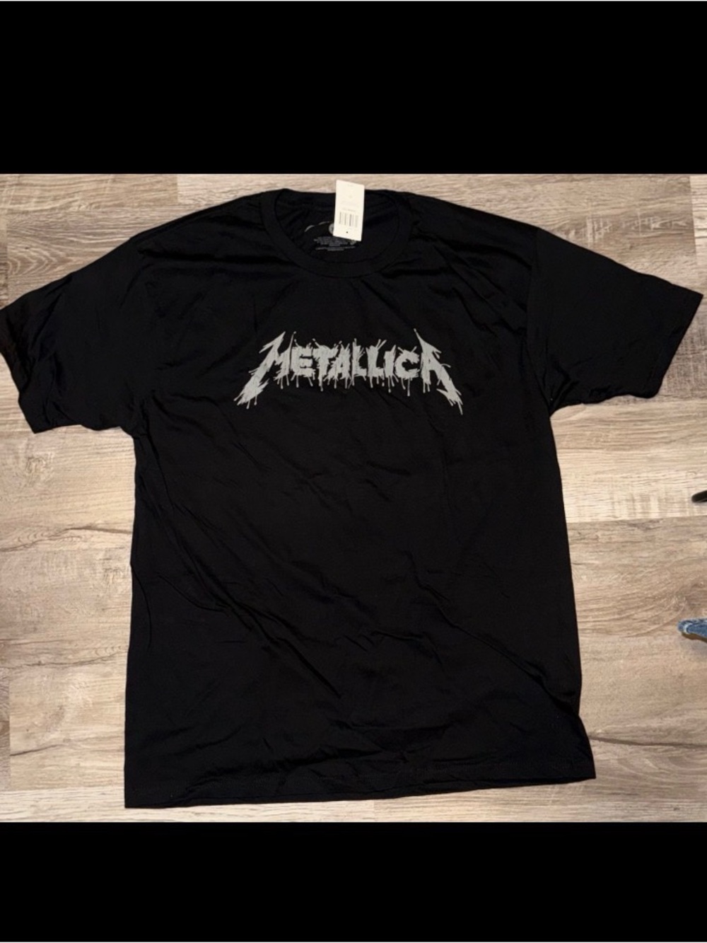 NWT Men's Black Glitter Metallica Shirt Size XL